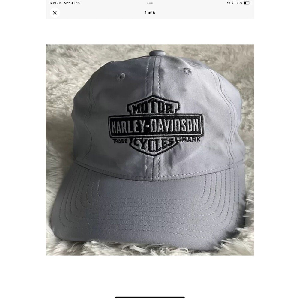 Harley Davidson Tobacco Road Raleigh NC Baseball Cap Hat Gray Logo Small/Medium